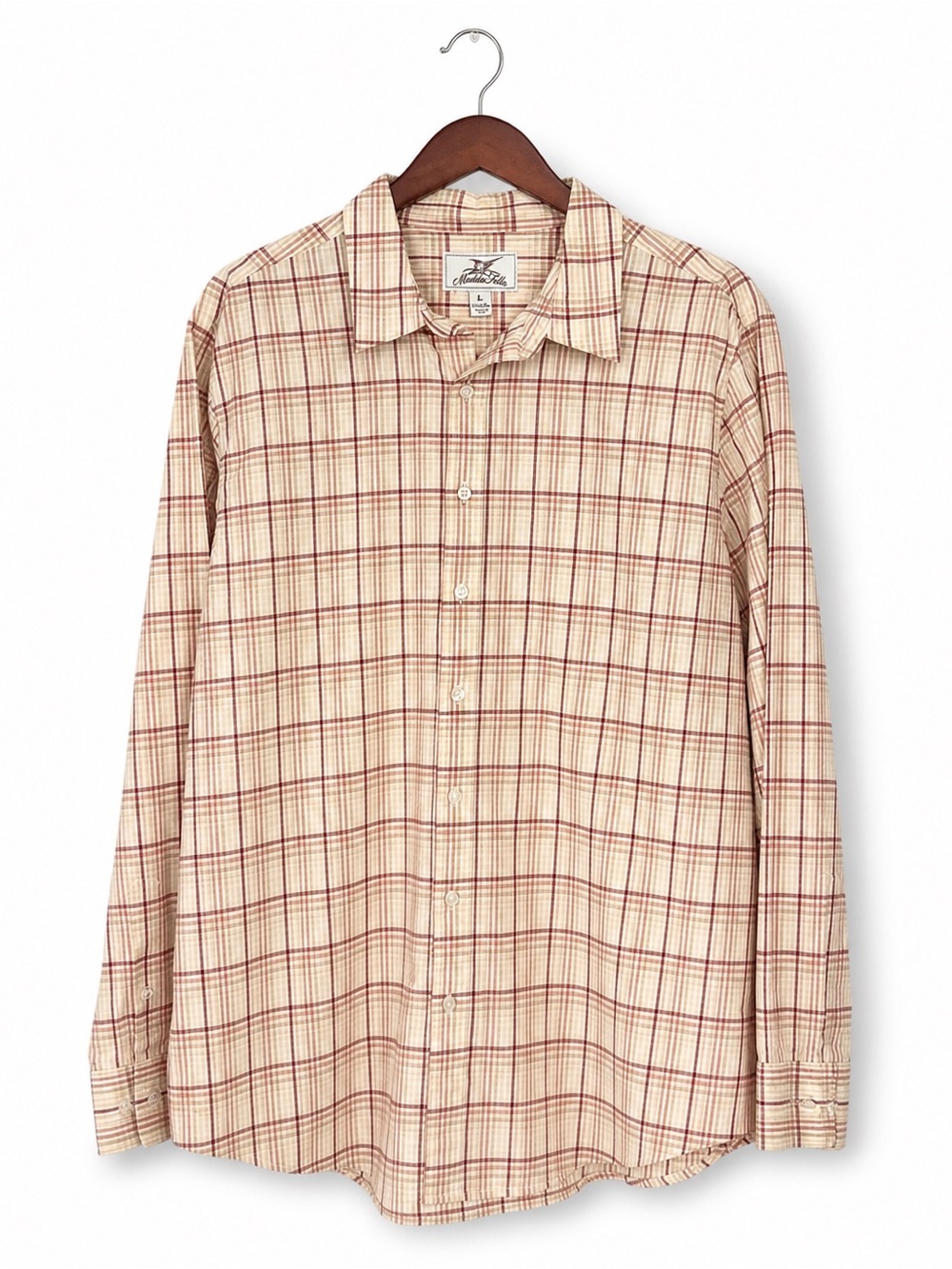 Madda Fella Plaid Button Down Shirt Men’s Large Coastal Preppy Cotton